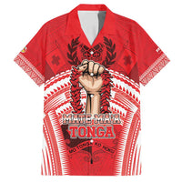 Custom Tonga Rugby Mate Ma'a Family Matching Puletasi and Hawaiian Shirt Tongan Pride Unique Style LT05 Dad's Shirt - Short Sleeve Red - Polynesian Pride