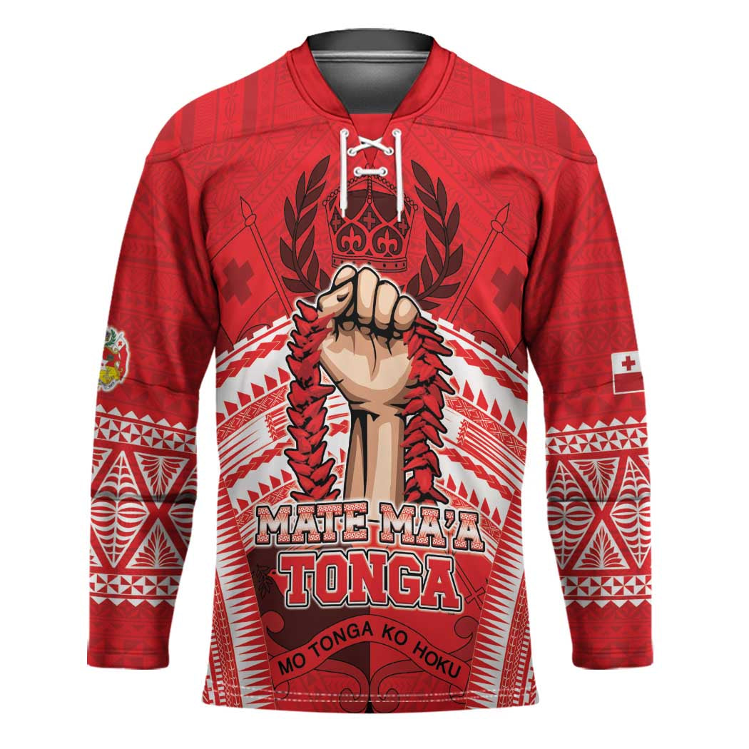 Custom Tonga Rugby Mate Ma'a Hockey Jersey Tongan Pride Unique Style LT05 Unisex Red - Polynesian Pride