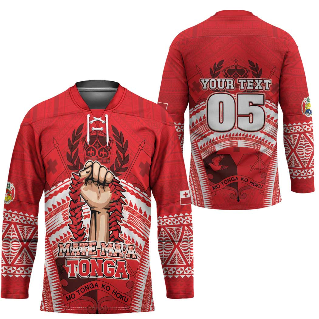 Custom Tonga Rugby Mate Ma'a Hockey Jersey Tongan Pride Unique Style LT05 - Polynesian Pride