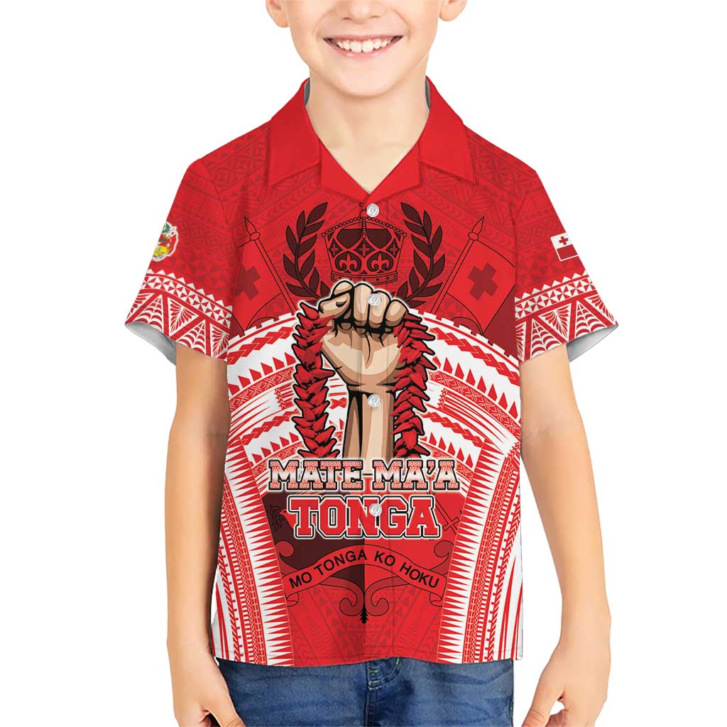 Custom Tonga Rugby Mate Ma'a Kid Hawaiian Shirt Tongan Pride Unique Style LT05 Kid Red - Polynesian Pride