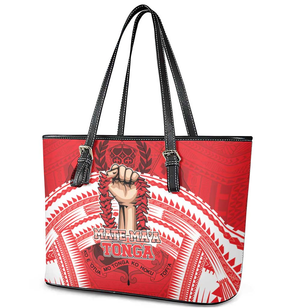 Tonga Rugby Mate Ma'a Leather Tote Bag Tongan Pride Unique Style LT05 - Polynesian Pride