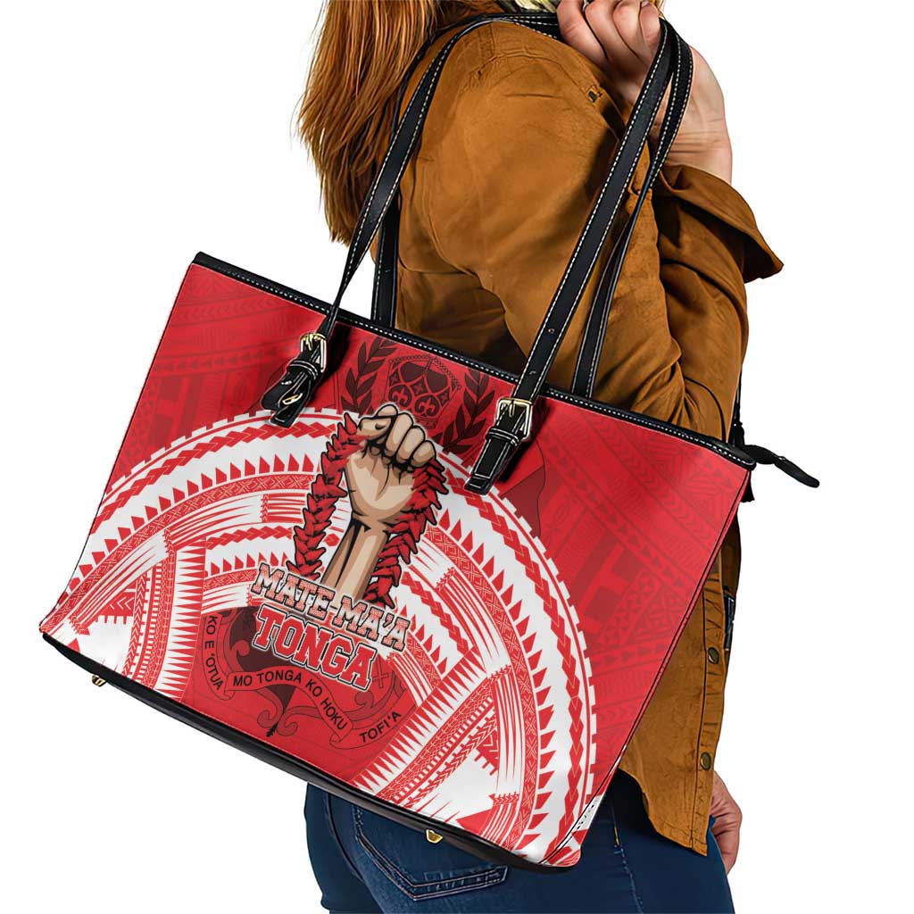 Tonga Rugby Mate Ma'a Leather Tote Bag Tongan Pride Unique Style LT05 - Polynesian Pride