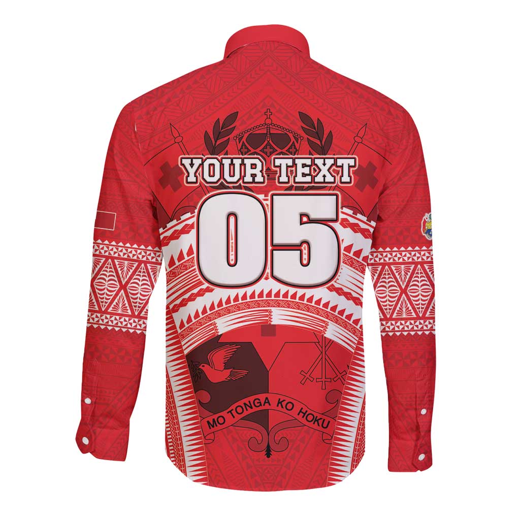 Custom Tonga Rugby Mate Ma'a Long Sleeve Button Shirt Tongan Pride Unique Style LT05 - Polynesian Pride
