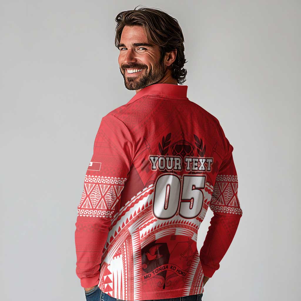Custom Tonga Rugby Mate Ma'a Long Sleeve Polo Shirt Tongan Pride Unique Style LT05 - Polynesian Pride