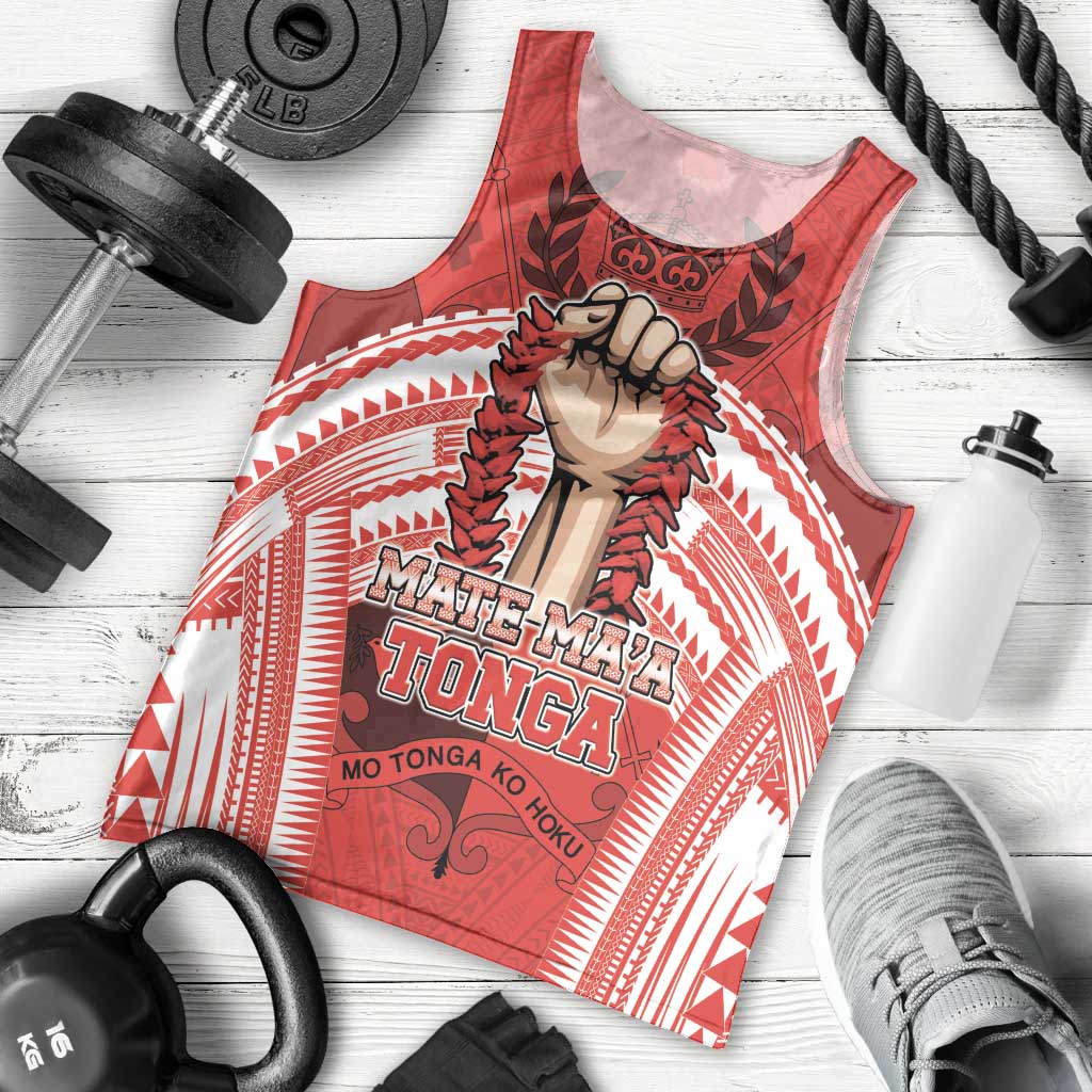 Custom Tonga Rugby Mate Ma'a Men Tank Top Tongan Pride Unique Style LT05 - Polynesian Pride