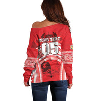 Custom Tonga Rugby Mate Ma'a Off Shoulder Sweater Tongan Pride Unique Style LT05 - Polynesian Pride