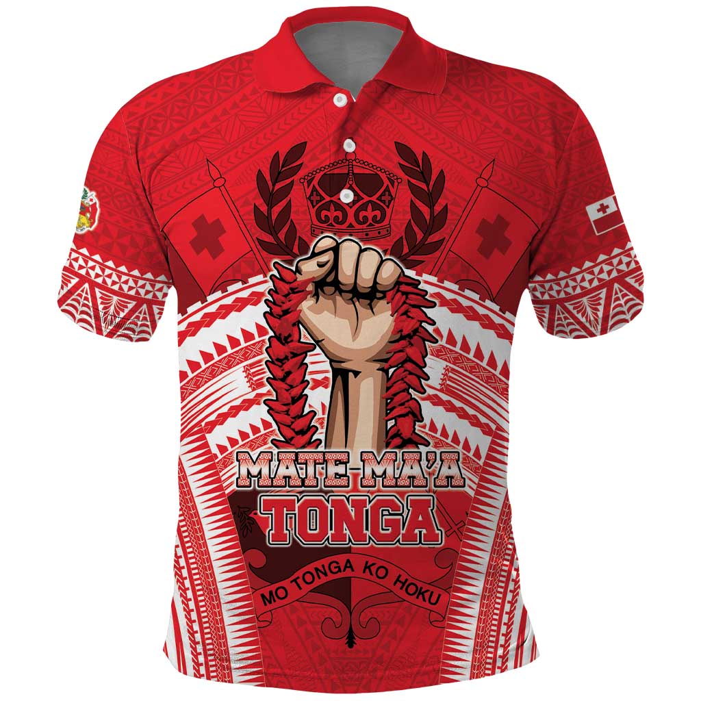 Custom Tonga Rugby Mate Ma'a Polo Shirt Tongan Pride Unique Style LT05 Red - Polynesian Pride