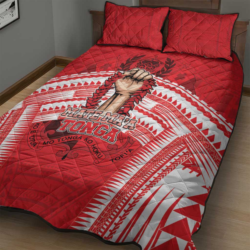Tonga Rugby Mate Ma'a Quilt Bed Set Tongan Pride Unique Style LT05 - Polynesian Pride
