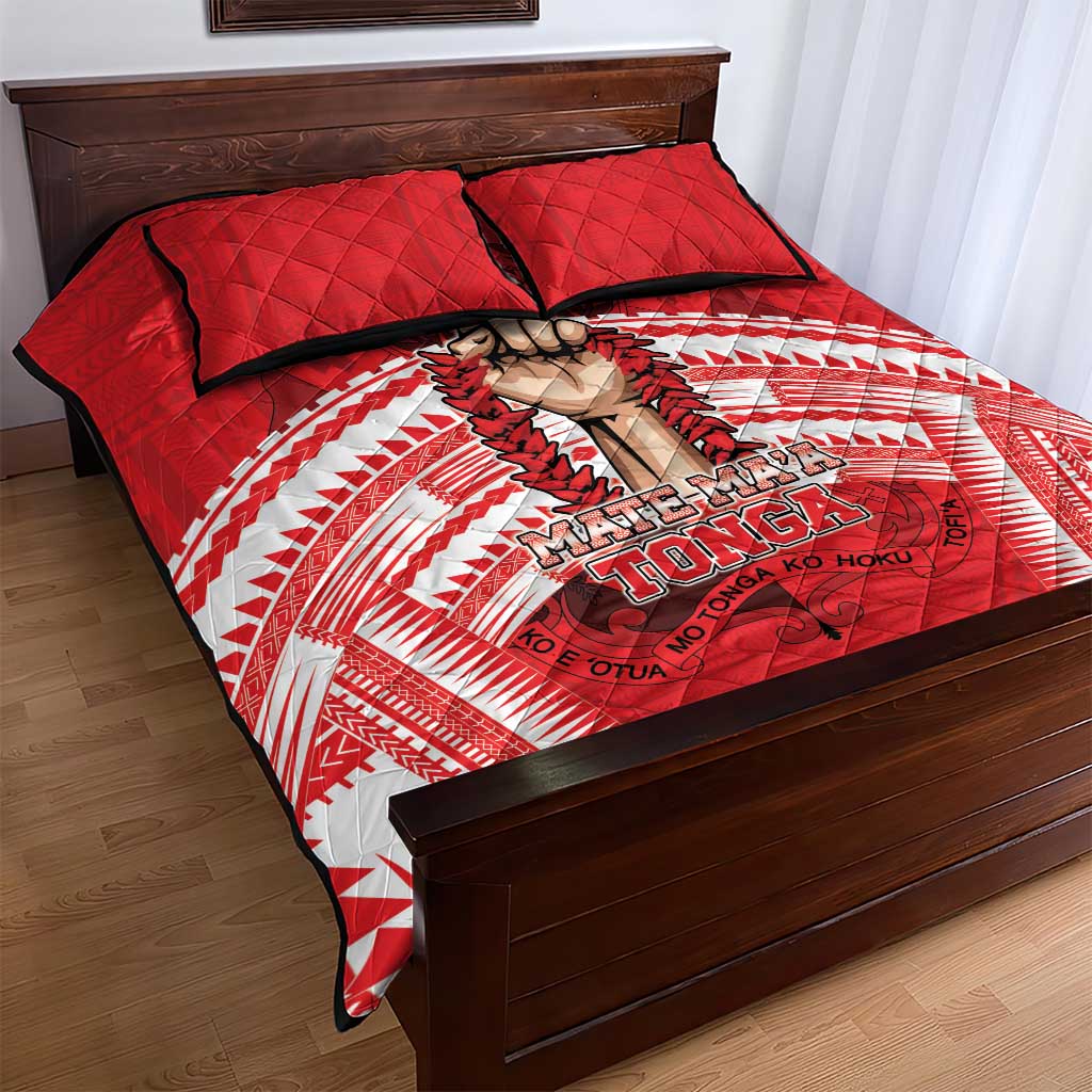 Tonga Rugby Mate Ma'a Quilt Bed Set Tongan Pride Unique Style LT05 - Polynesian Pride