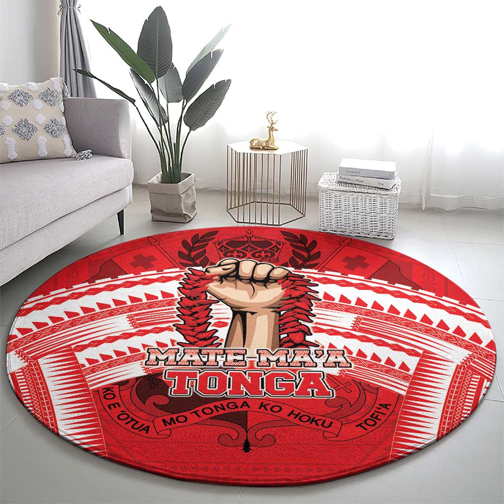 Tonga Rugby Mate Ma'a Round Carpet Tongan Pride Unique Style LT05 - Polynesian Pride