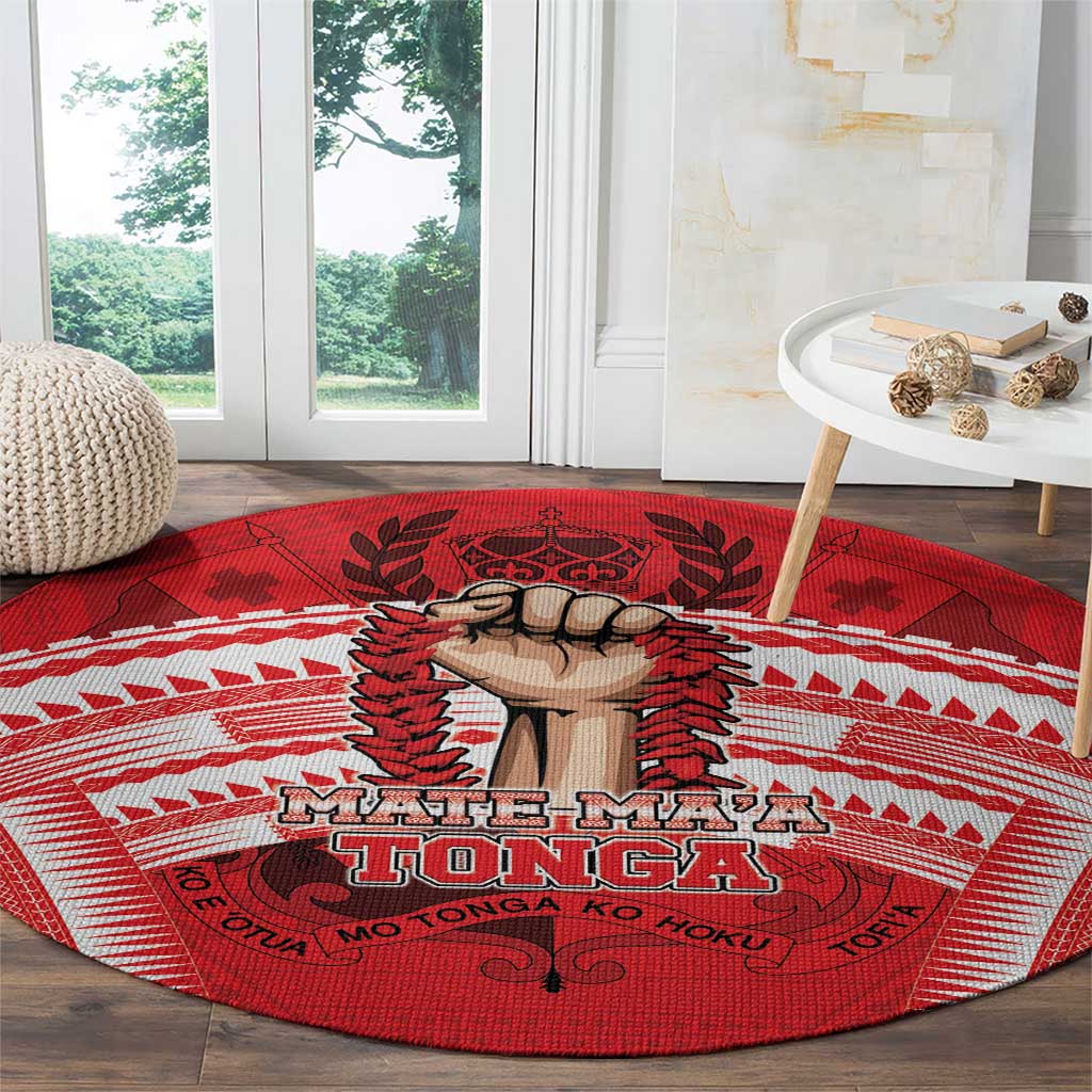 Tonga Rugby Mate Ma'a Round Carpet Tongan Pride Unique Style LT05 - Polynesian Pride