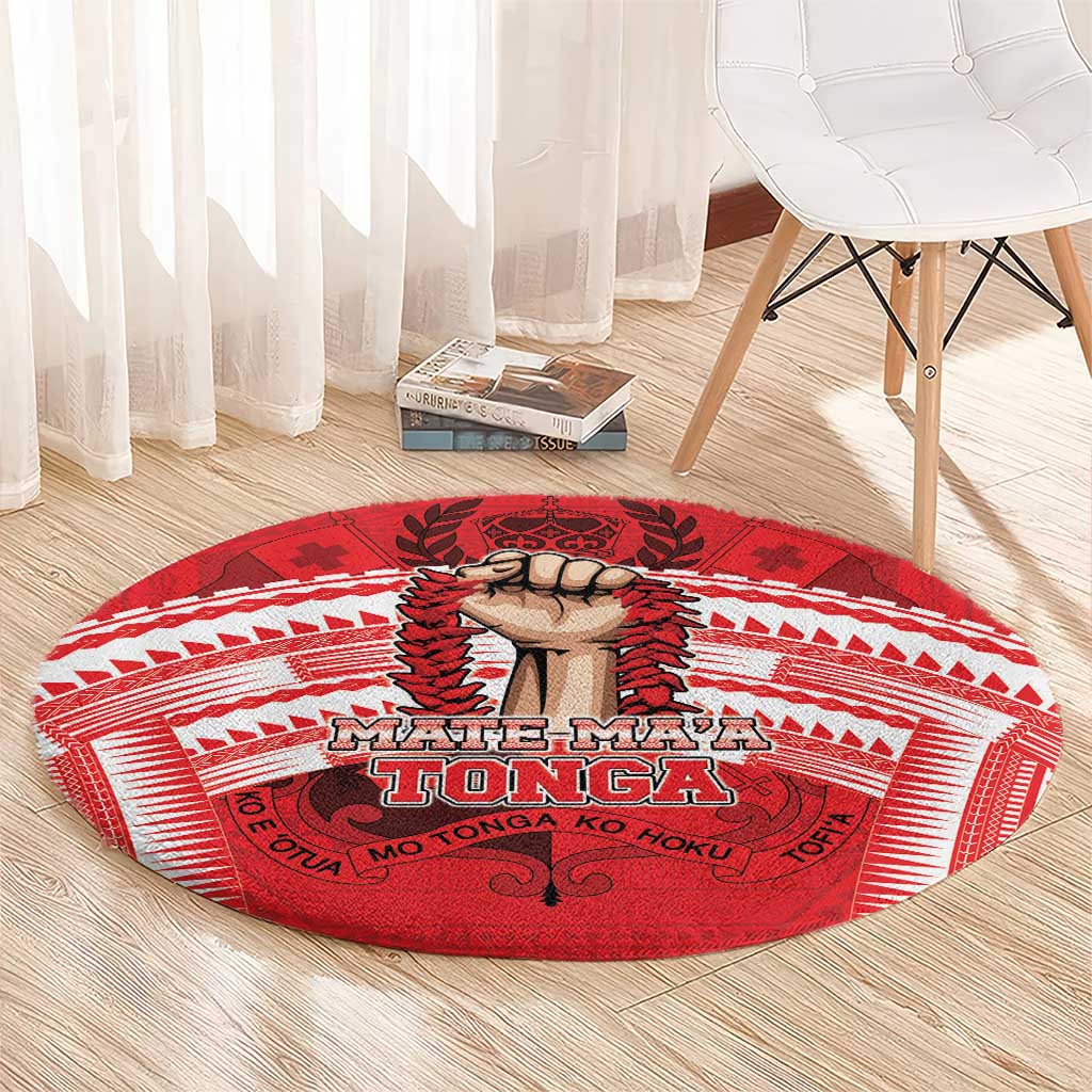 Tonga Rugby Mate Ma'a Round Carpet Tongan Pride Unique Style LT05 - Polynesian Pride