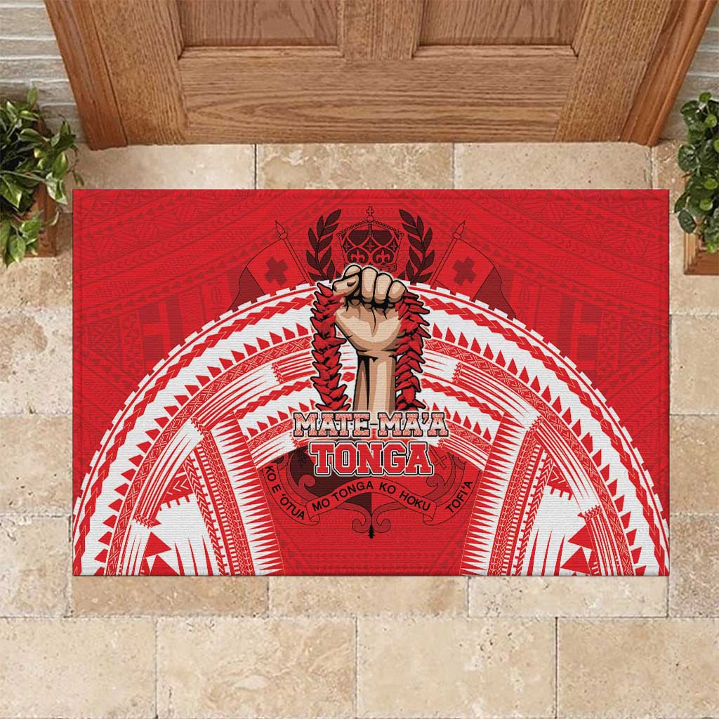 Tonga Rugby Mate Ma'a Rubber Doormat Tongan Pride Unique Style LT05 Red - Polynesian Pride