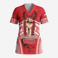 Custom Tonga Rugby Mate Ma'a Scrub Top Tongan Pride Unique Style LT05 Adult Red - Polynesian Pride