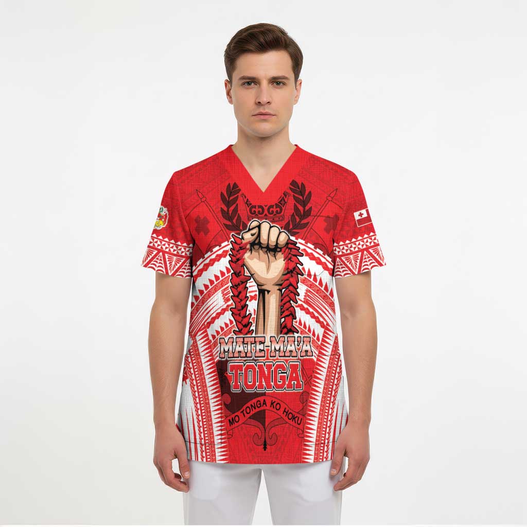 Custom Tonga Rugby Mate Ma'a Scrub Top Tongan Pride Unique Style LT05 - Polynesian Pride