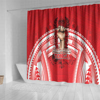 Tonga Rugby Mate Ma'a Shower Curtain Tongan Pride Unique Style LT05 - Polynesian Pride
