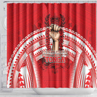 Tonga Rugby Mate Ma'a Shower Curtain Tongan Pride Unique Style LT05 - Polynesian Pride