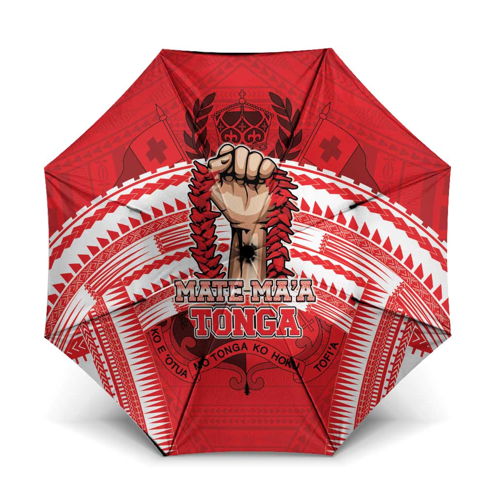 Tonga Rugby Mate Ma'a Umbrella Tongan Pride Unique Style LT05 One Size Folded 11.42 inch Opened Diameter 37.4 inch Red - Polynesian Pride