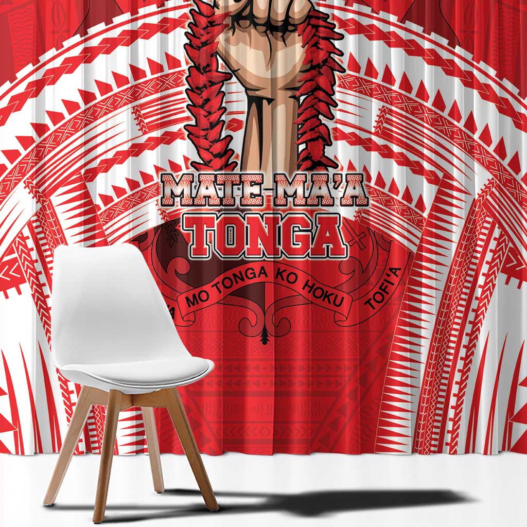 Tonga Rugby Mate Ma'a Window Curtain Tongan Pride Unique Style LT05 - Polynesian Pride