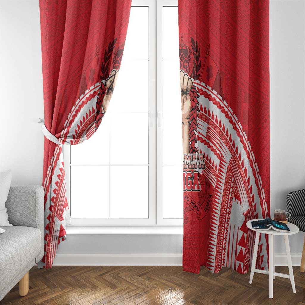 Tonga Rugby Mate Ma'a Window Curtain Tongan Pride Unique Style LT05 - Polynesian Pride
