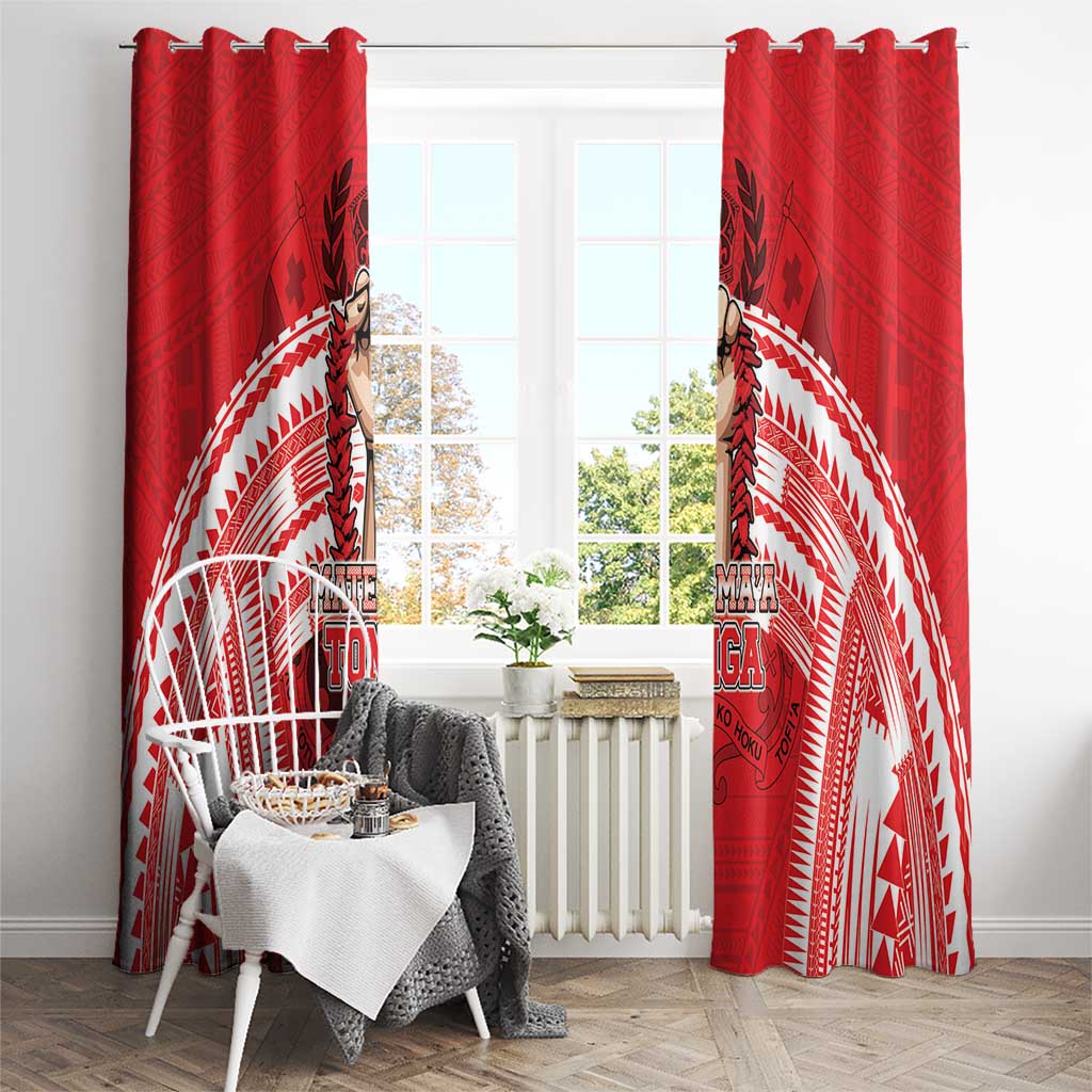 Tonga Rugby Mate Ma'a Window Curtain Tongan Pride Unique Style LT05 - Polynesian Pride