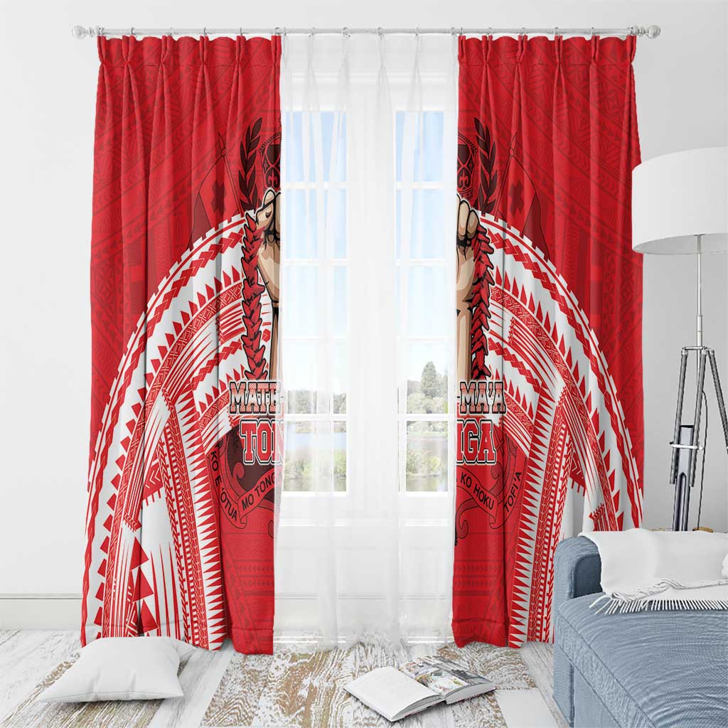 Tonga Rugby Mate Ma'a Window Curtain Tongan Pride Unique Style LT05 - Polynesian Pride