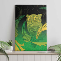 New Zealand Aotearoa Ruru Canvas Wall Art Maori Fern Art Green