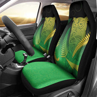 New Zealand Aotearoa Ruru Car Seat Cover Maori Fern Art Green
