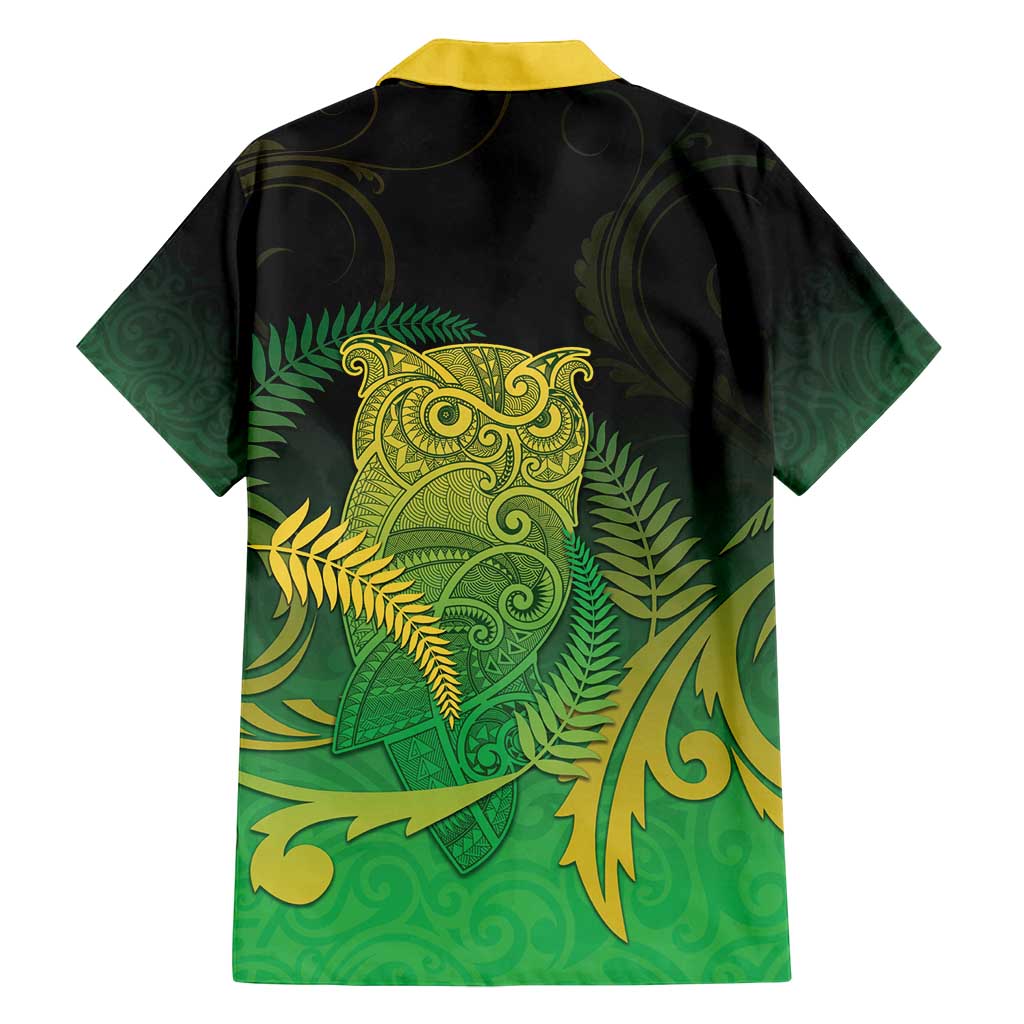 New Zealand Aotearoa Ruru Family Matching Puletasi and Hawaiian Shirt Maori Fern Art Green LT05 - Polynesian Pride