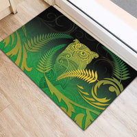 New Zealand Aotearoa Ruru Rubber Doormat Maori Fern Art Green