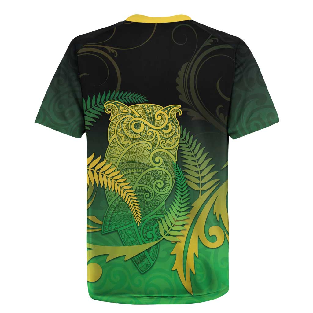 New Zealand Aotearoa Ruru Rugby Jersey Maori Fern Art Green LT05 - Polynesian Pride