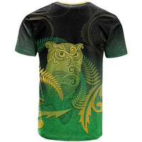 New Zealand Aotearoa Ruru T Shirt Maori Fern Art Green LT05 - Polynesian Pride