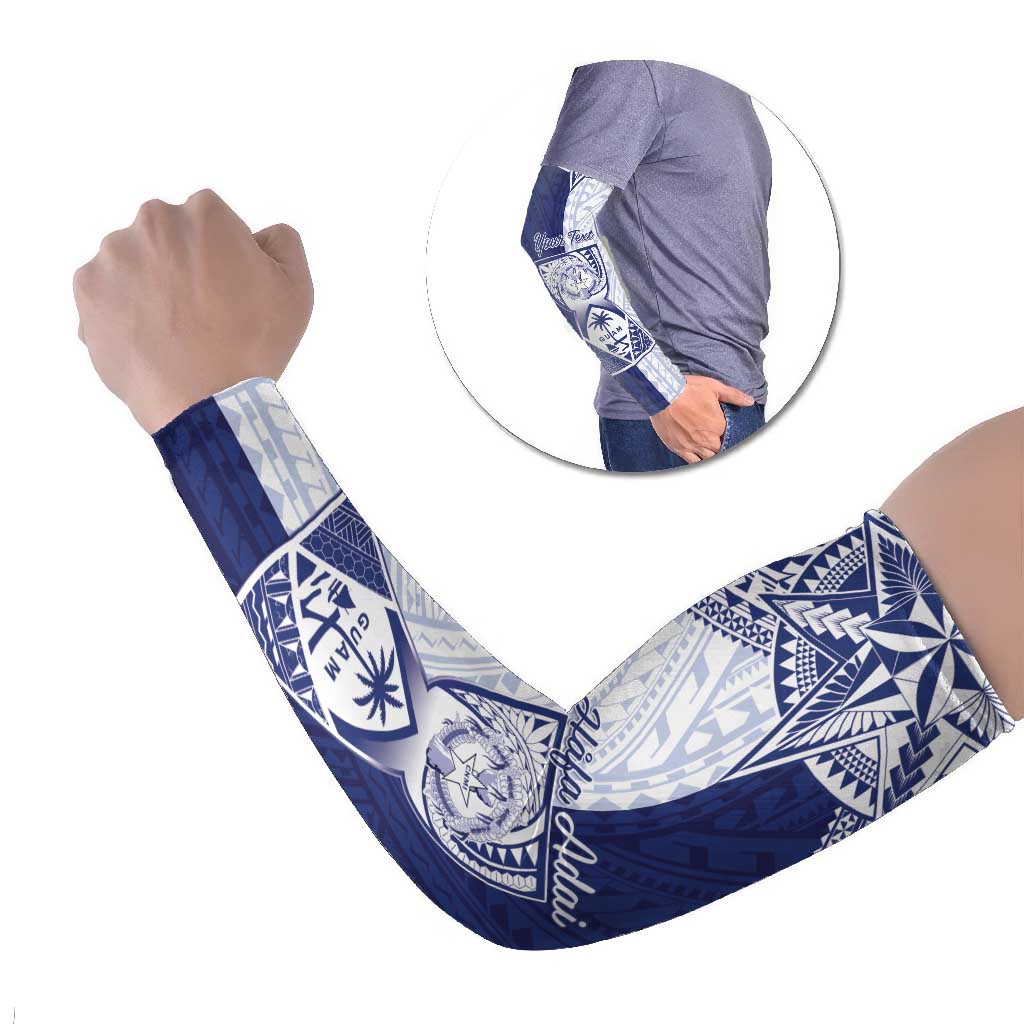 Personalised Northern Mariana Islands And Guam Arm Sleeves Latte Stone With Tribal Pattern