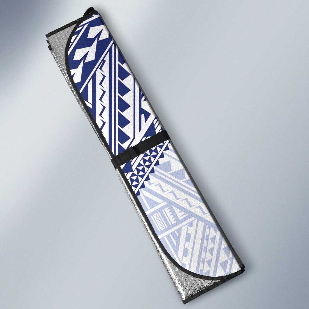 Northern Mariana Islands And Guam Auto Sun Shade Latte Stone With Tribal Pattern LT05 - Polynesian Pride