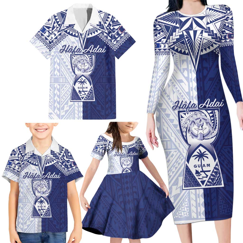 Personalised Northern Mariana Islands And Guam Family Matching Long Sleeve Bodycon Dress and Hawaiian Shirt Latte Stone With Tribal Pattern LT05 - Polynesian Pride
