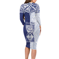 Personalised Northern Mariana Islands And Guam Family Matching Long Sleeve Bodycon Dress and Hawaiian Shirt Latte Stone With Tribal Pattern LT05 - Polynesian Pride