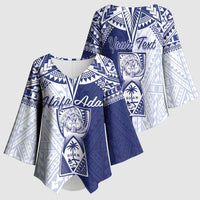 Personalised Northern Mariana Islands And Guam Kimono Sleeve Blouse Latte Stone With Tribal Pattern