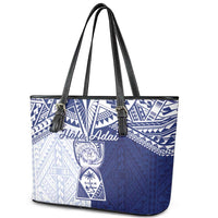 Northern Mariana Islands And Guam Leather Tote Bag Latte Stone With Tribal Pattern