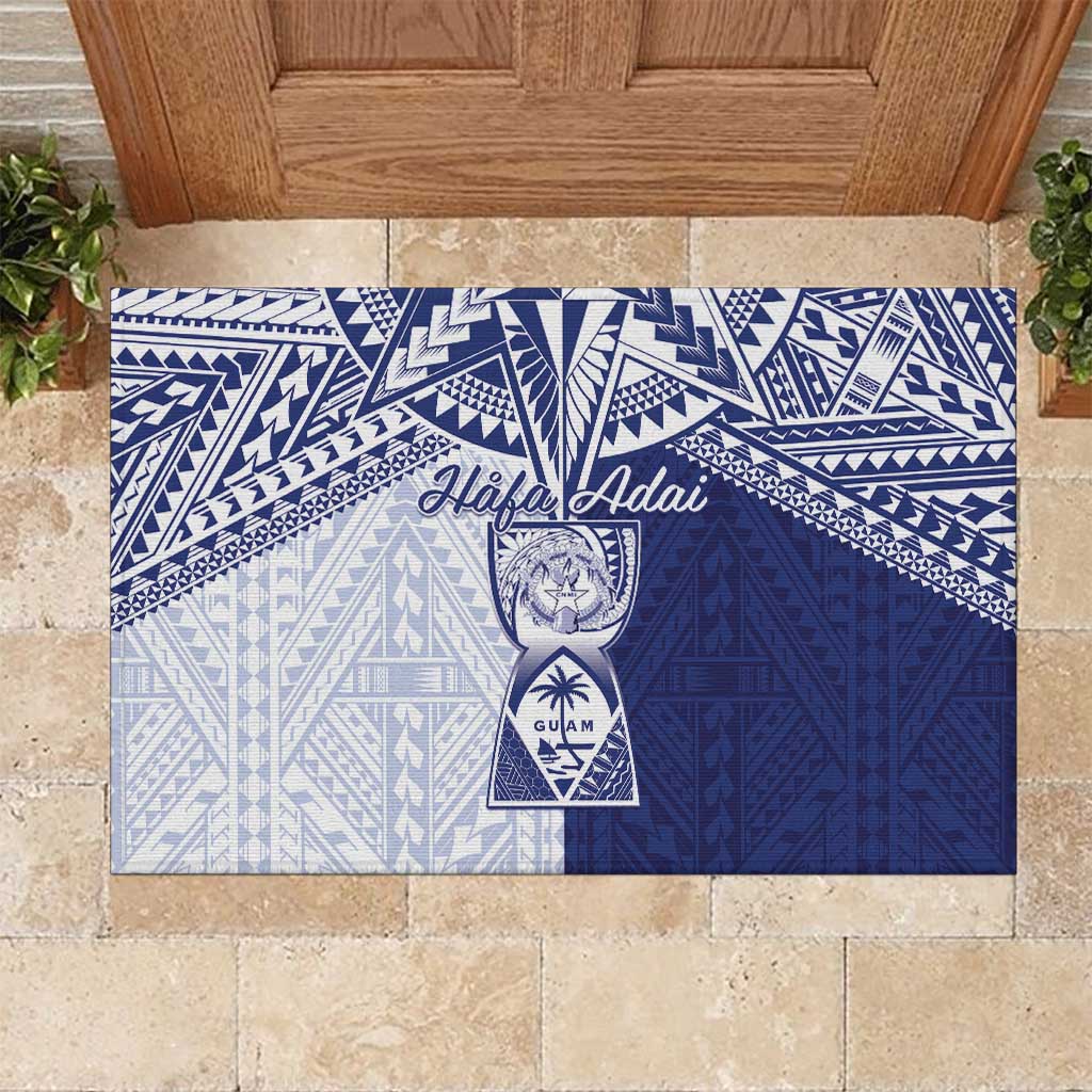 Northern Mariana Islands And Guam Rubber Doormat Latte Stone With Tribal Pattern