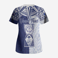 Personalised Northern Mariana Islands And Guam Scrub Top Latte Stone With Tribal Pattern