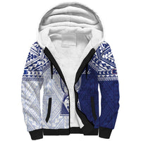 Personalised Northern Mariana Islands And Guam Sherpa Hoodie Latte Stone With Tribal Pattern