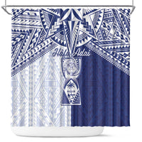 Northern Mariana Islands And Guam Shower Curtain Latte Stone With Tribal Pattern