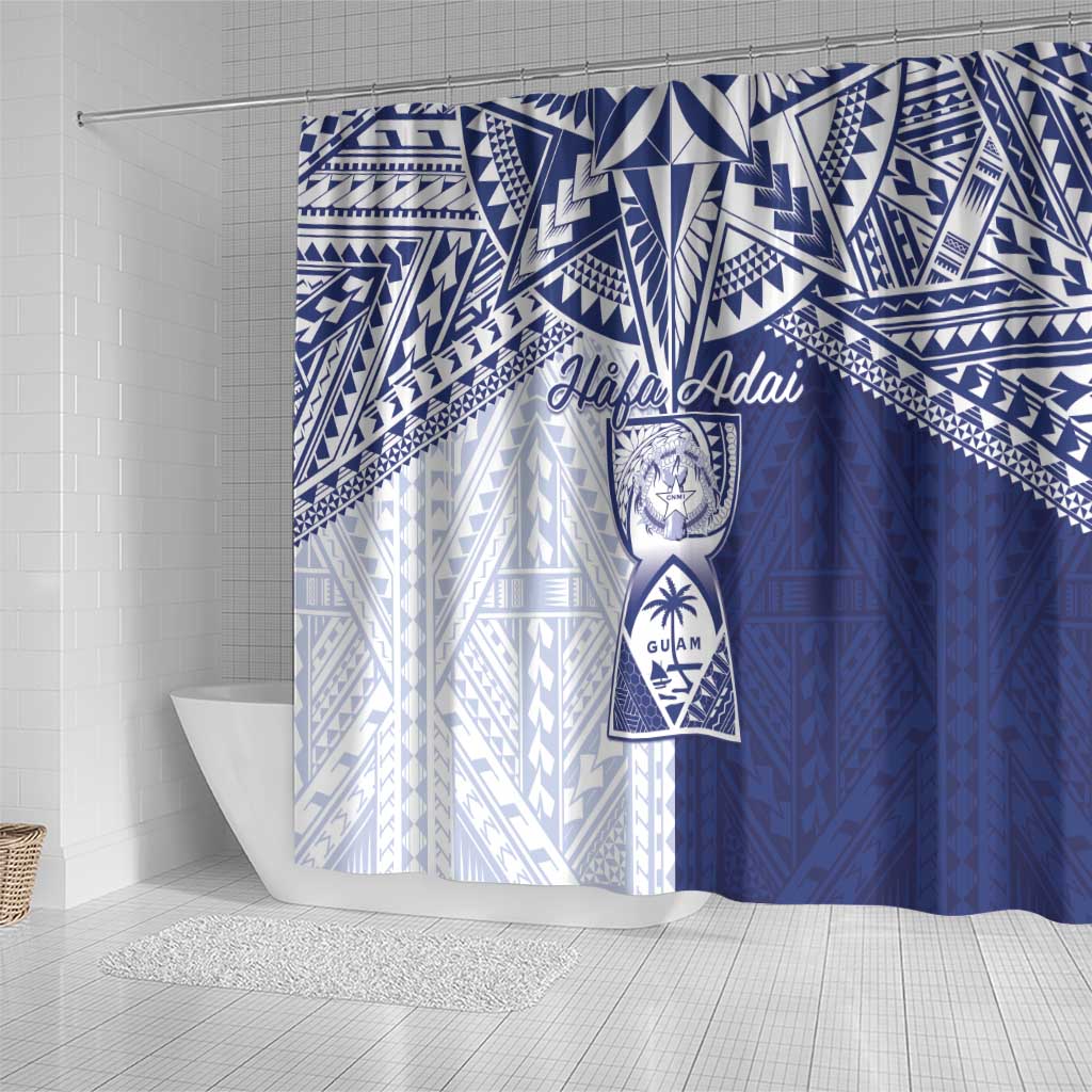 Northern Mariana Islands And Guam Shower Curtain Latte Stone With Tribal Pattern