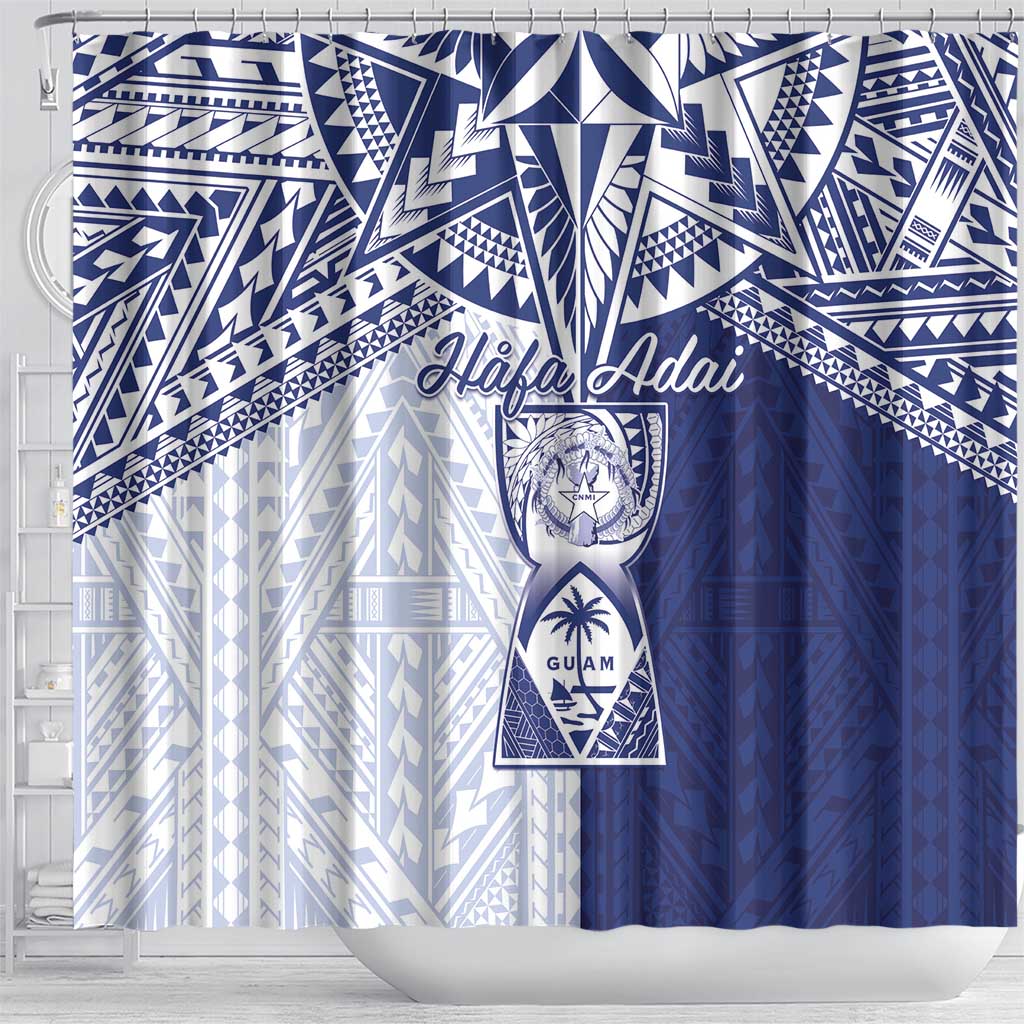 Northern Mariana Islands And Guam Shower Curtain Latte Stone With Tribal Pattern
