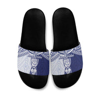 Northern Mariana Islands And Guam Slide Sandals Latte Stone With Tribal Pattern