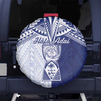 Northern Mariana Islands And Guam Spare Tire Cover Latte Stone With Tribal Pattern LT05 No hole Blue - Polynesian Pride