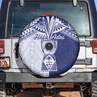 Northern Mariana Islands And Guam Spare Tire Cover Latte Stone With Tribal Pattern LT05 Blue - Polynesian Pride