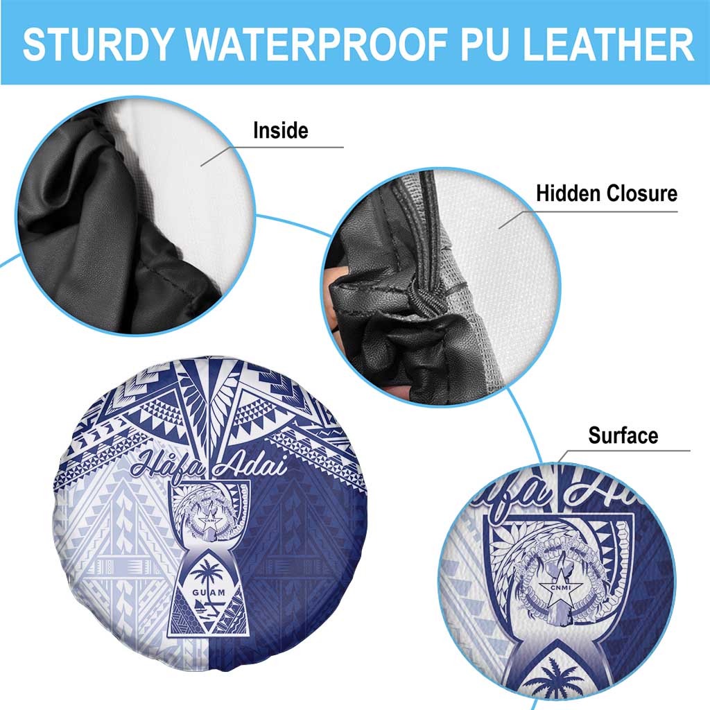 Northern Mariana Islands And Guam Spare Tire Cover Latte Stone With Tribal Pattern LT05 - Polynesian Pride