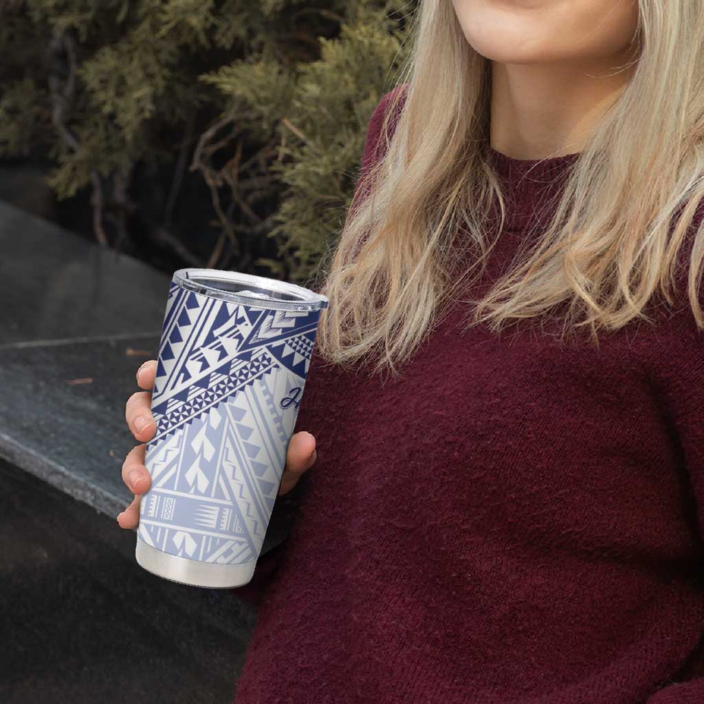 Northern Mariana Islands And Guam Tumbler Cup Latte Stone With Tribal Pattern
