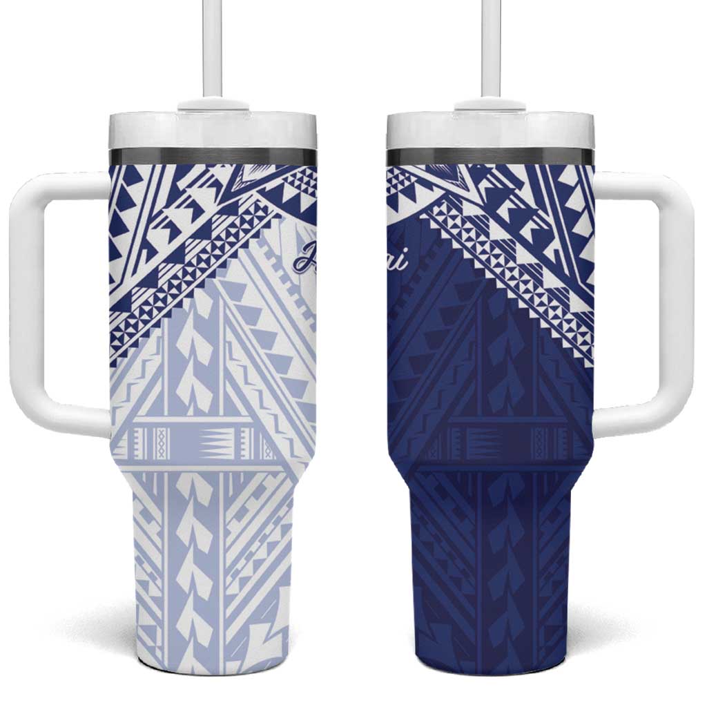 Northern Mariana Islands And Guam Tumbler With Handle Latte Stone With Tribal Pattern